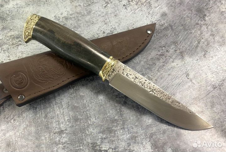 Нож Ястреб, кованая 9XC, рукоять из ценных пород д