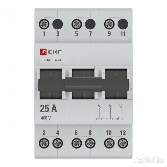 Переключатель трехпозиционный тпс-63 3P 25А PROxima EKF TPS325