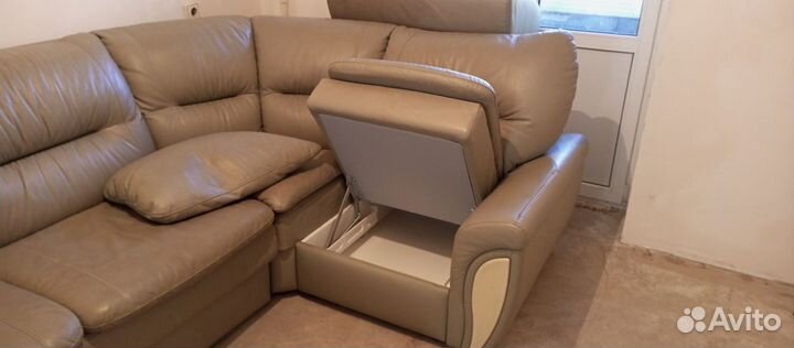 Угловой кожаный диван из натуральной кожи