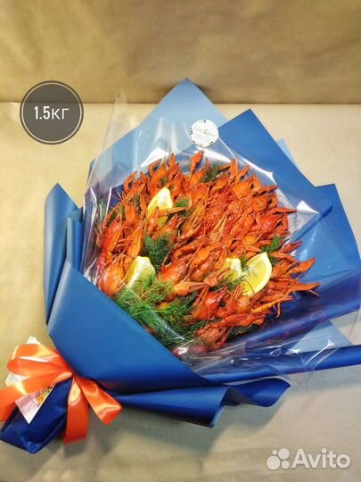 Букеты из раков и морепродуктов