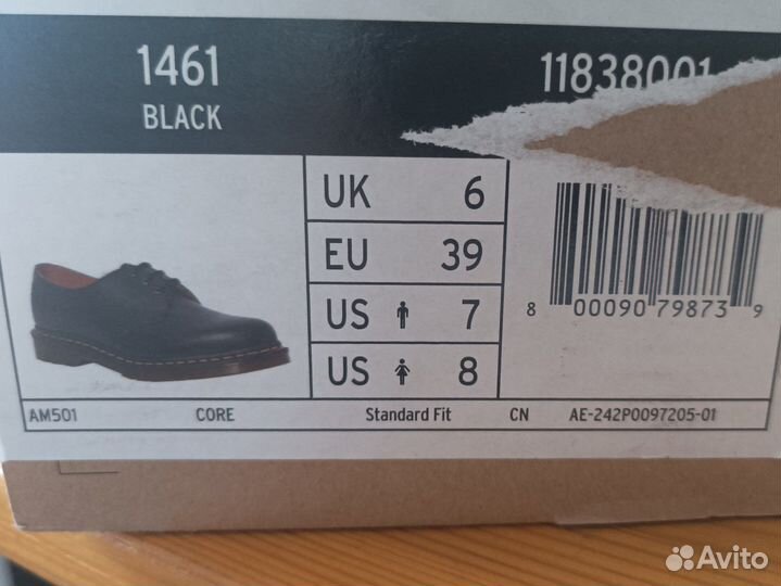 Оригинал Dr martens ботинки 1461,р.39