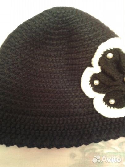 Комплект (вязаная шляпка и шарф). Возможен обмен
