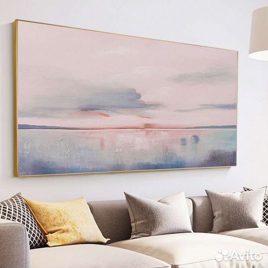 Картина маслом на подрамнике Розовый закат