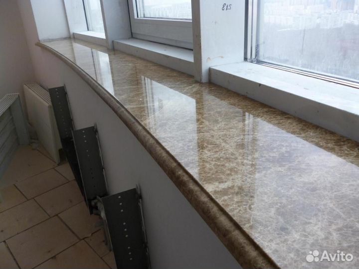 Подоконник из искусственного камня с замером