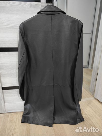Кожаный плащ мужской