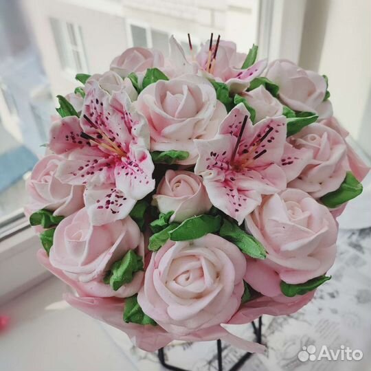 Букет зефирных цветов