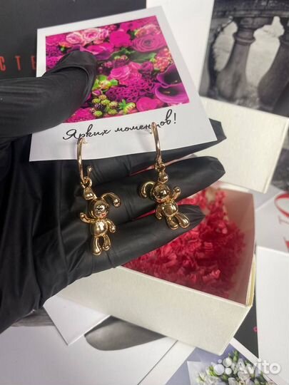 Серьги женские позолоченные