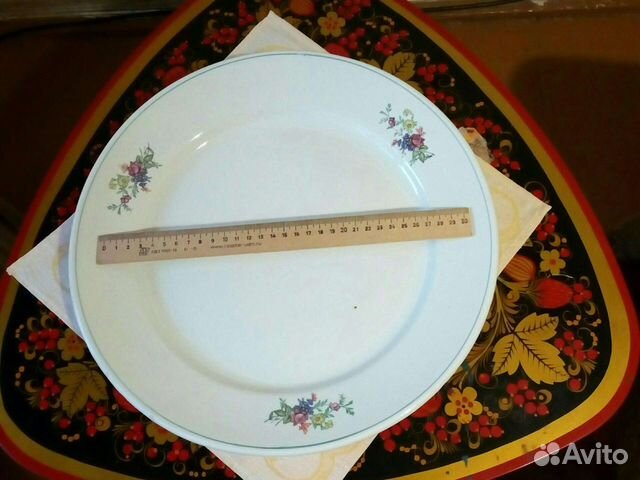 Блюдо старинное, фаянс, d-34см