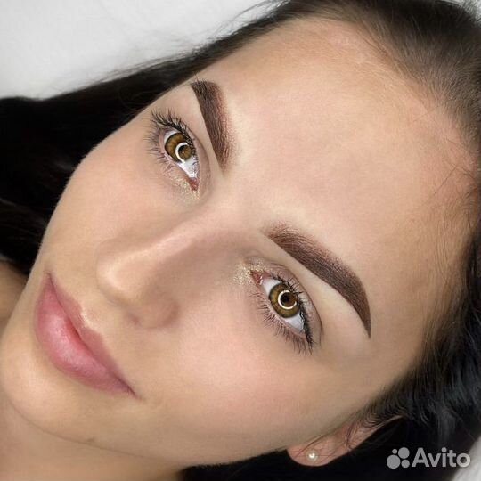 Перманентный макияж татуаж бровей губ век