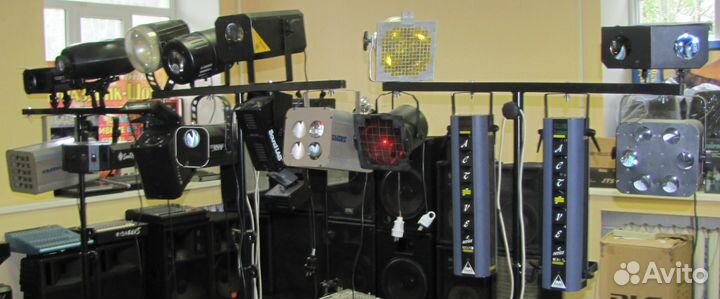 Светомузыка LED Лазер Сканер Стробоскоп Головы PAR