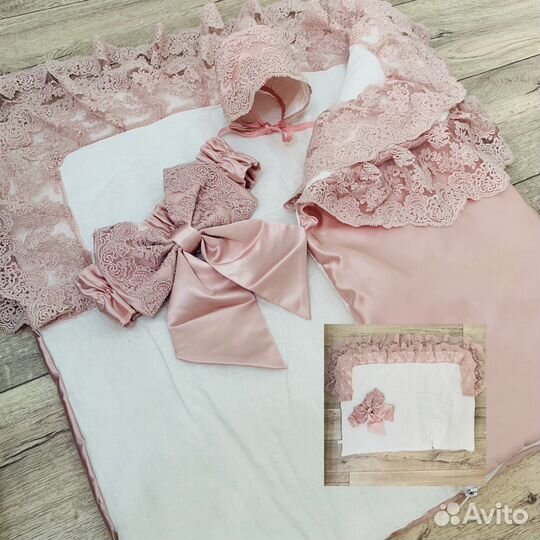 Конверт на выписку с платьем для девочки