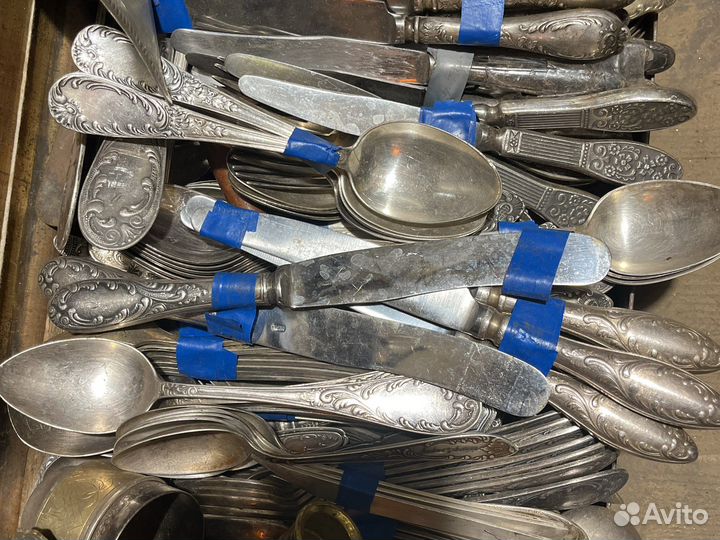 Набор столовый Ложки/вилки/ножи мельхиор