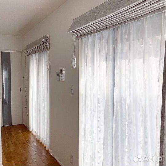 Римские шторы с тюлем