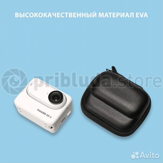 Чехол из кожзама с карабином Insta360 GO 3, черный