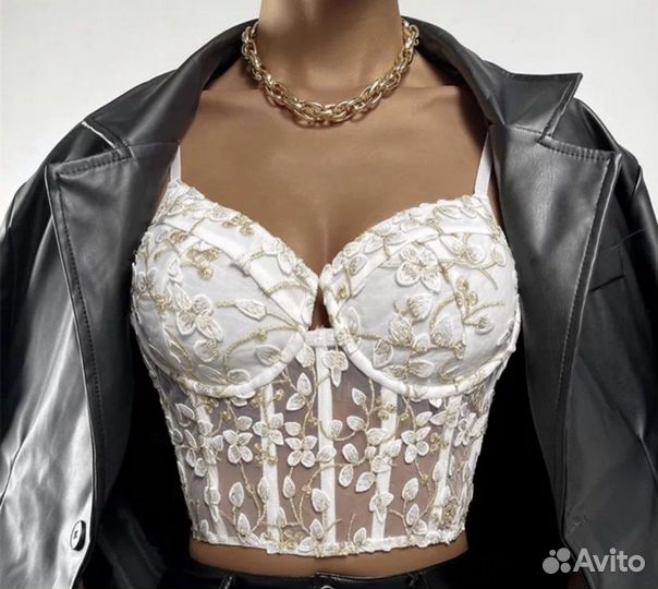 Корсет топ серый 42