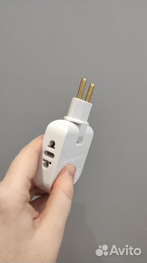 Розетка-переходник с USB, поворотная