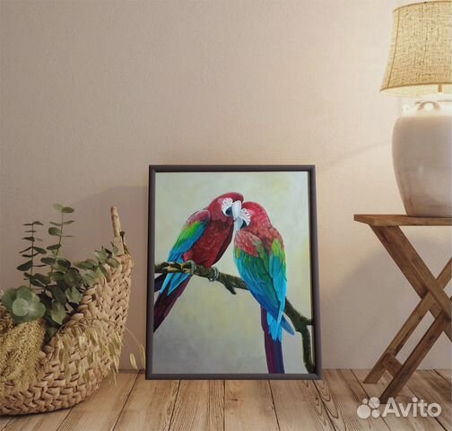 Попугаи Ara macao Картина