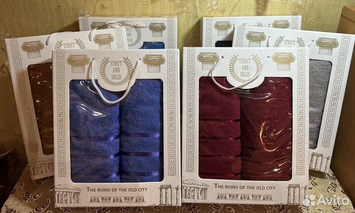 Набор полотенец махра хлопок банное лицевое Турция