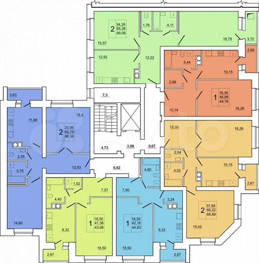 1-к. квартира, 44 м², 6/10 эт.