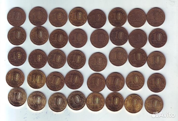 Юбилейные монеты разные 40 штук