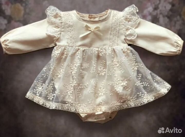 Платье боди для девочки на годик 68-74