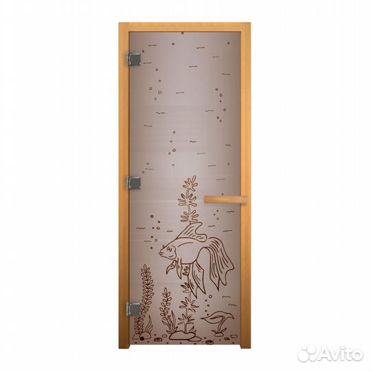 Дверь для Бани стекло Сатин Матовая, рис. 