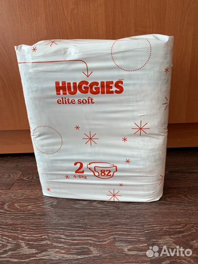 Новые Подгузники Huggies Elite Soft 2 (82 шт)