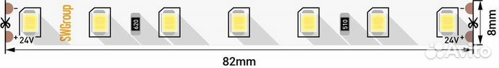 Светодиодная лента SWG 8,6W/m 84LED/m 2835SMD теп