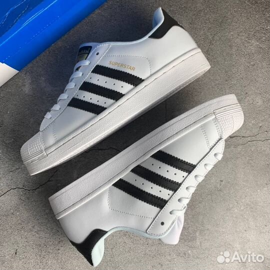 Кроссовки Adidas Superstar White Black (36-45)