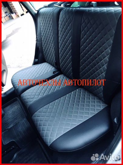 Чехлы Автопилот LADA Kalina из экокожи чёрно-серые