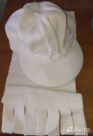 Комплект кепка с шарфом верблюжья валеная шерсть