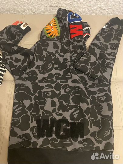 Толстовка зип худи bape shark