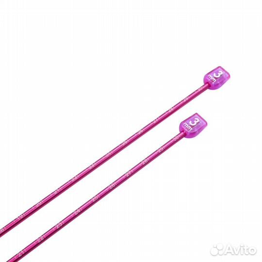 34505 Спицы вязальные с измер. шкалой 3,00мм*35см, металл, красный, pony