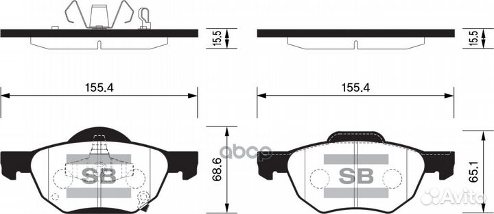 Колодки тормозные дисковые, передние SP1573 San