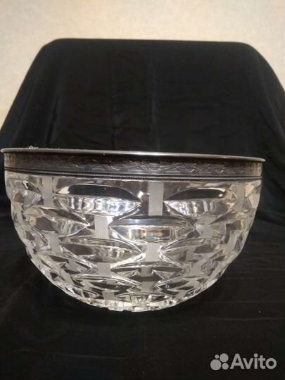 Ваза, с мельхиоровым ободком