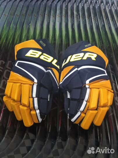 Краги Bauer Hyperlite 14 желто-синие