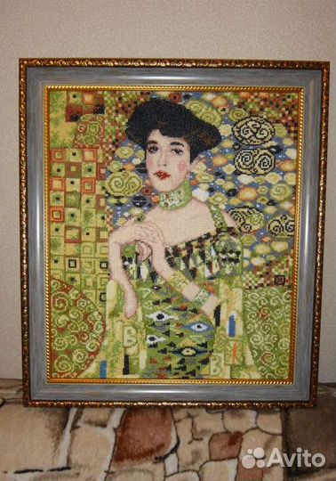 Картина вышитая в раме Климт Интерьер Подарок
