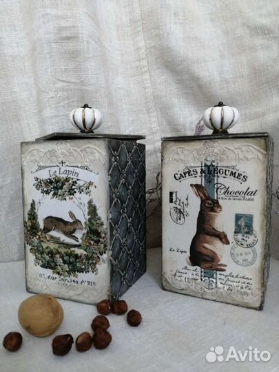 Короб для хранения сыпучих продуктов Заяц Кролик