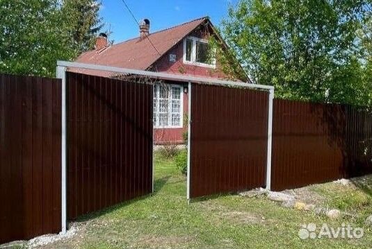 Бюджетный забор 20 м с воротами 4 м - под ключ