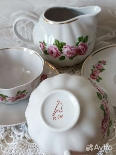 Чайные пары и молочник Дулёво 