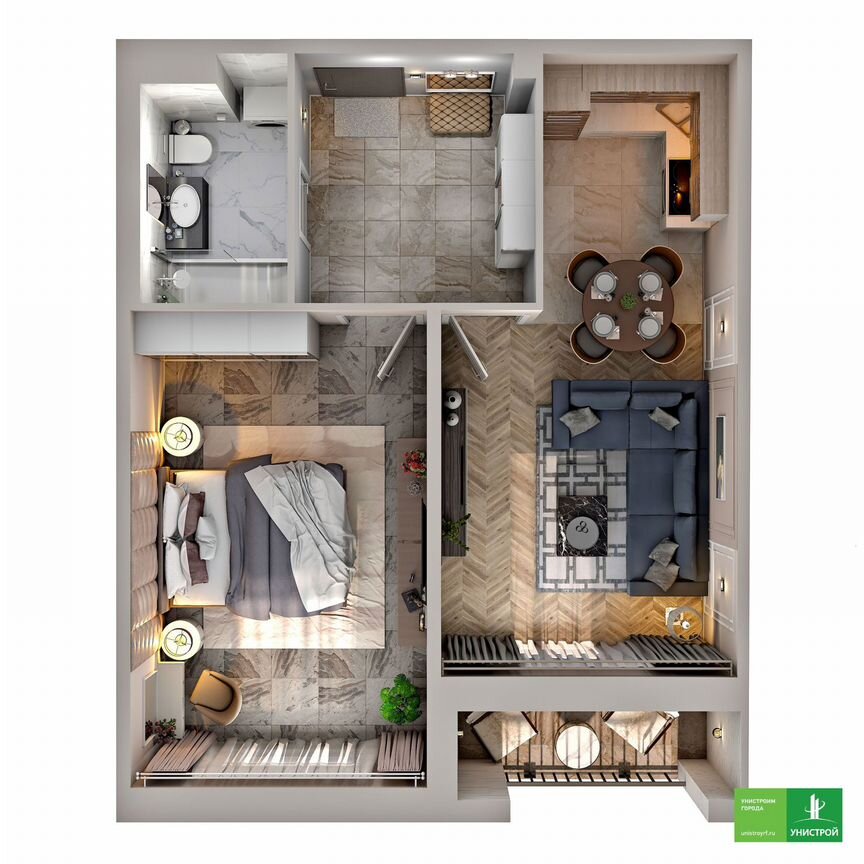 1-к. квартира, 54,1 м², 2/10 эт.