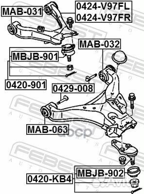 Сайлентблок рычага mitsubishi pajero III/IV 00