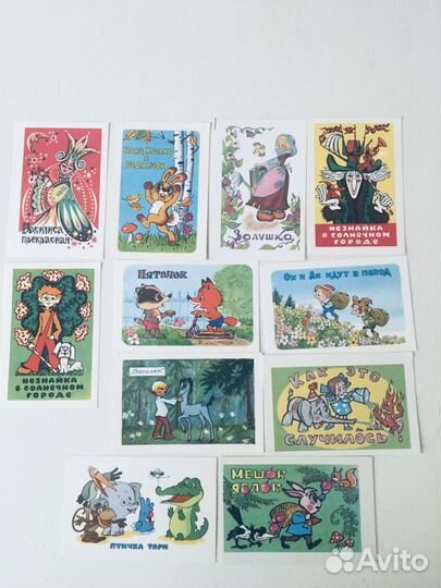 Карманные календарики СССР детские мультфильмы