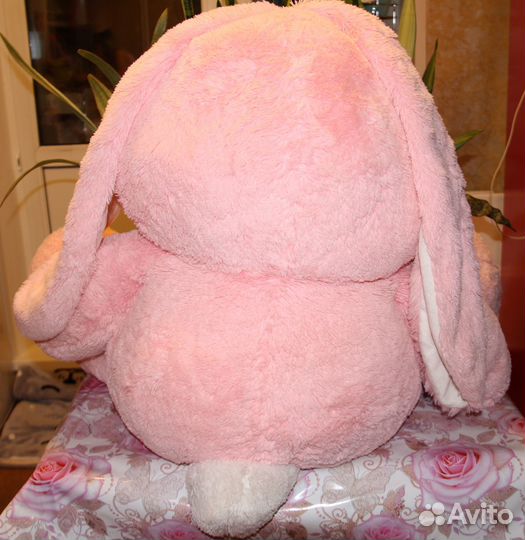 Огромный розовый заяц мягкая игрушка