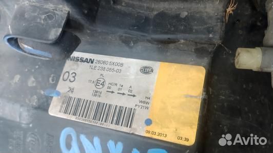 Фара левая, nissan navara 2013