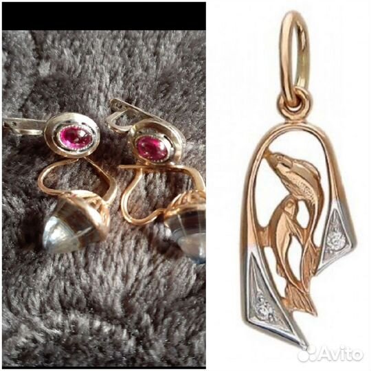 Серьги золотые с топазом