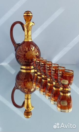 Набор для коньяка/ликера Богемия, серия Амбер