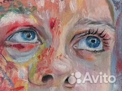 Картина маслом портрет лицо девушки красивая