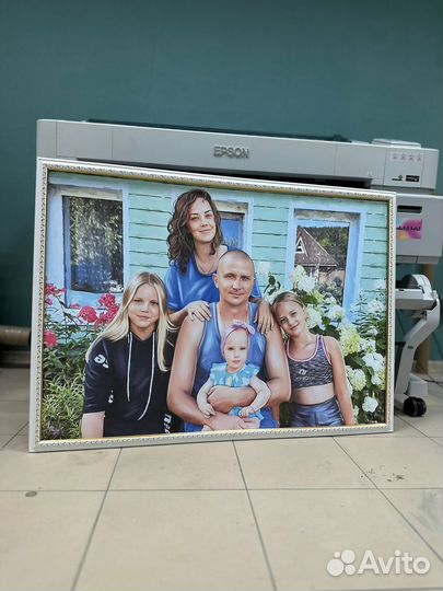 Портрет по фото на холсте, печать на холсте