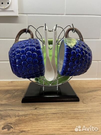 Кофейный набор с подставкой, 2 чашки